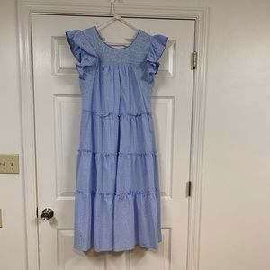 J.Marie Blue Gingham Midi Dress
